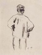 Rear View for a man in a smock Camille Pissarro